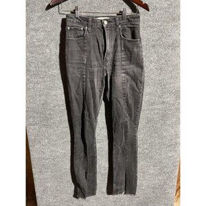 Abercrombie & Fitch Skinny High Rise Jeans Womens 2 Charcoal Curve Love Raw Hem